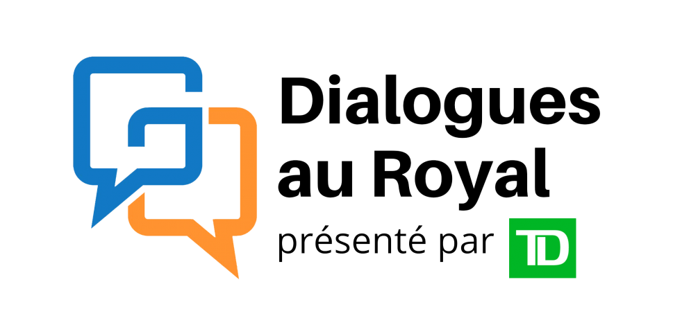 Deux bulles de texte avec les mots « Dialogues au Royal »