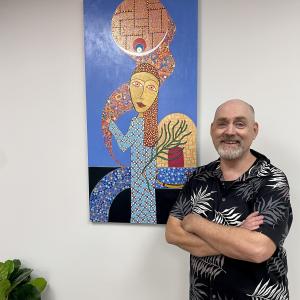 Stephen Quinlan and his art at the Client and Family Hub