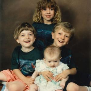 Young Michelle Chapin with her siblings