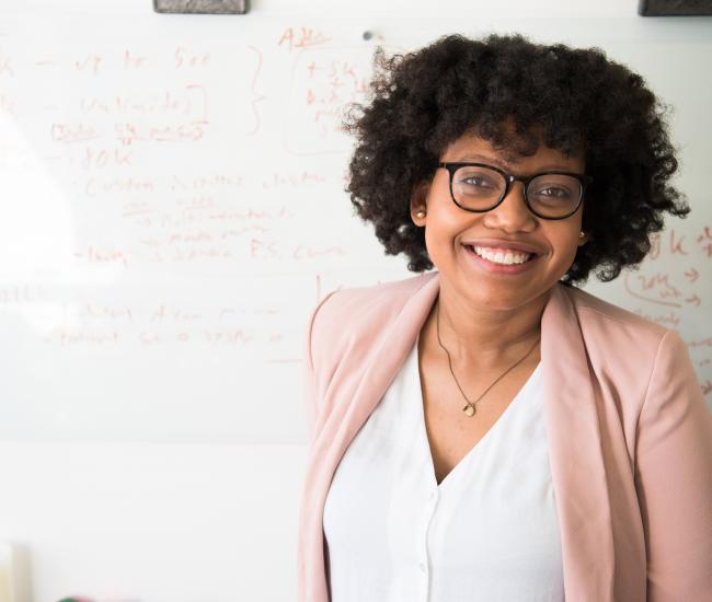 Smiling researcher