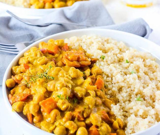 Recette pour Curry de pois chiches végétalien