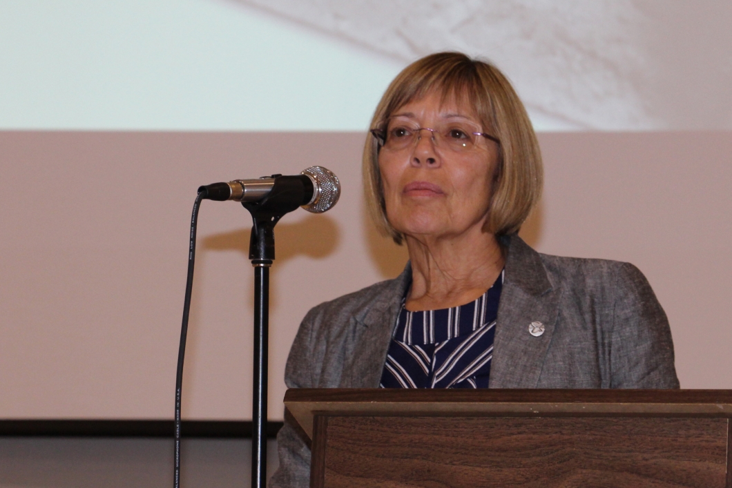 Joanne Bezzubetz speaking at the celebration