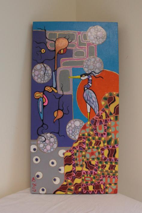 'Thunder Cloud Guardian Heron' by Stephen Basil Quinlan | $180 'Thunder Cloud Guardian Heron' by Stephen Basil Quinlan | $180