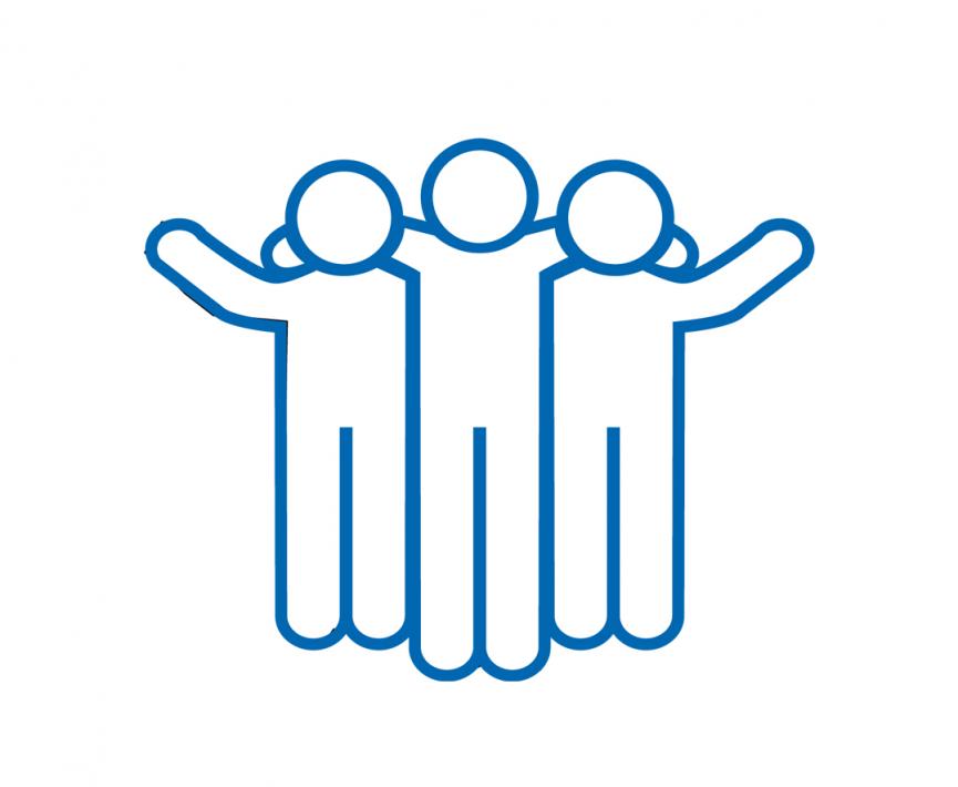 Icon of people standing shoulder to shoulder
