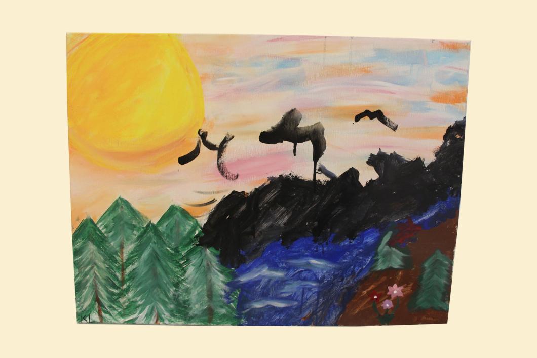 Sunset Over the Rockies  (18”x24”) - Karen Lemieux | $60