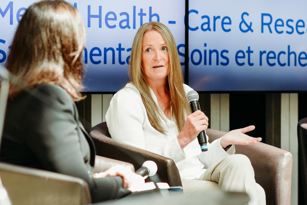 Marion Beckett speaking on the panel