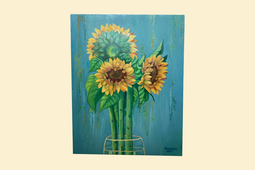 Sunflowers, by Georgina Curiel (16” x 20”) | $400