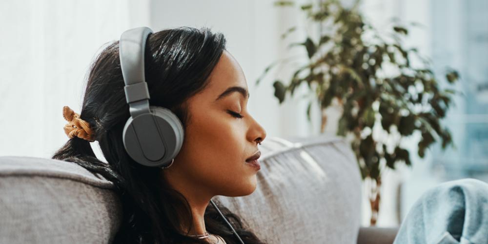 Woman listening to music
