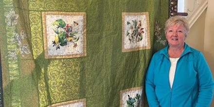 Danielle Eakins, an expert quilter in Muskoka, Ontario, made and donated a dignity blanket for Royal Ottawa Place.